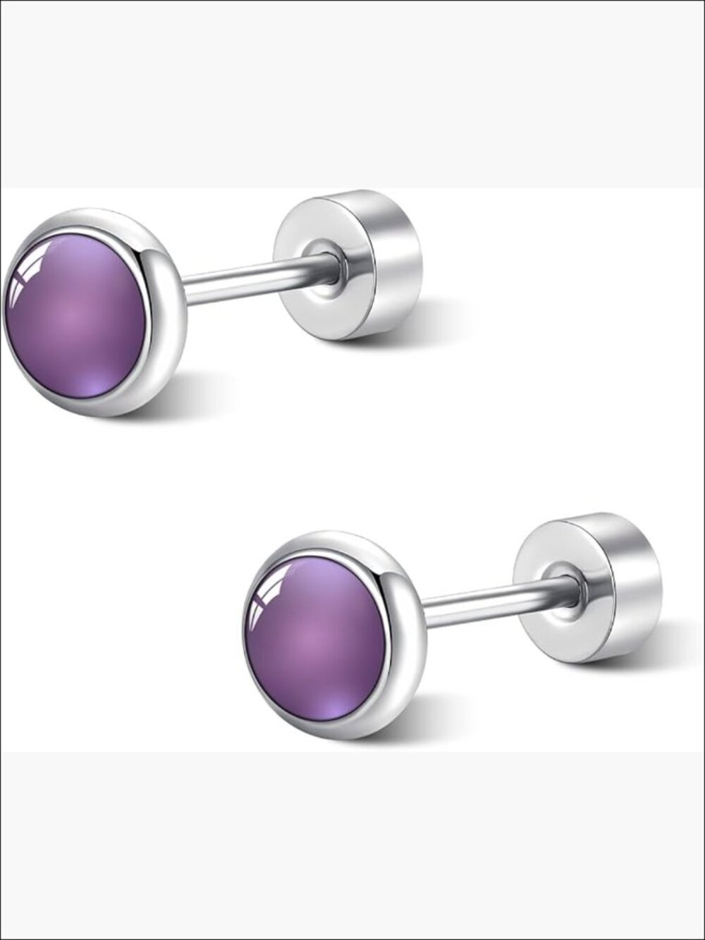 Titanium Flat Back Stud Earrings Hypoallergenic For Sensitive Ears